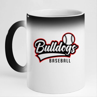 Baseball Sport Bulldog Baseball 11oz Black Color Changing Mug