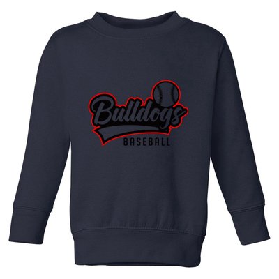 Baseball Sport Bulldog Baseball Toddler Sweatshirt