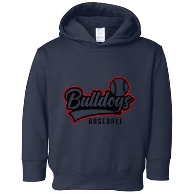 Baseball Sport Bulldog Baseball Toddler Hoodie