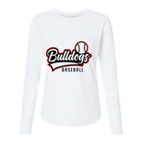 Baseball Sport Bulldog Baseball Womens Cotton Relaxed Long Sleeve T-Shirt