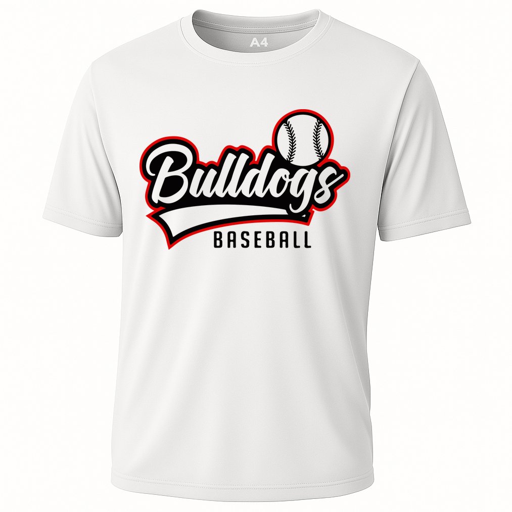 Baseball Sport Bulldog Baseball Cooling Performance Crew T-Shirt