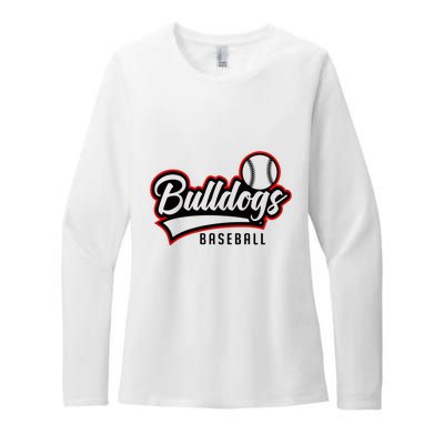 Baseball Sport Bulldog Baseball Womens CVC Long Sleeve Shirt