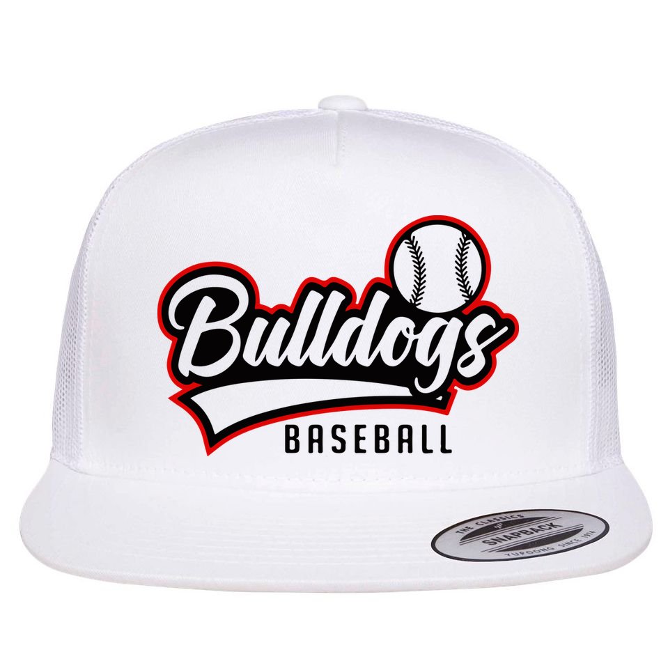 Baseball Sport Bulldog Baseball Flat Bill Trucker Hat