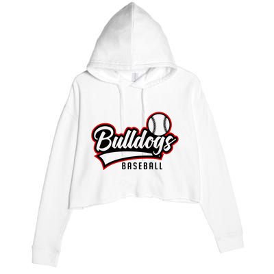 Baseball Sport Bulldog Baseball Crop Fleece Hoodie