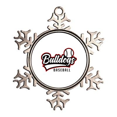 Baseball Sport Bulldog Baseball Metallic Star Ornament