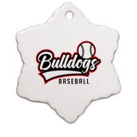 Baseball Sport Bulldog Baseball Ceramic Star Ornament