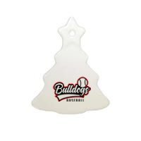 Baseball Sport Bulldog Baseball Ceramic Tree Ornament