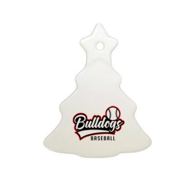 Baseball Sport Bulldog Baseball Ceramic Tree Ornament