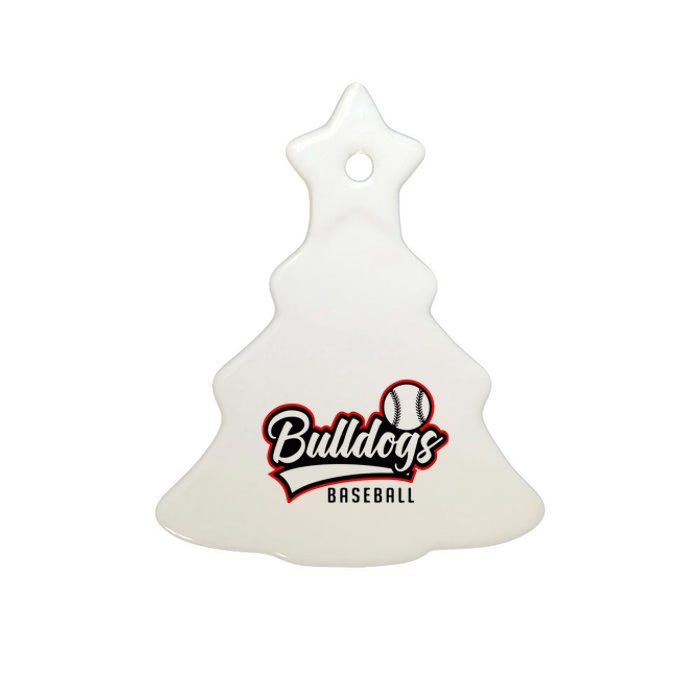 Baseball Sport Bulldog Baseball Ceramic Tree Ornament