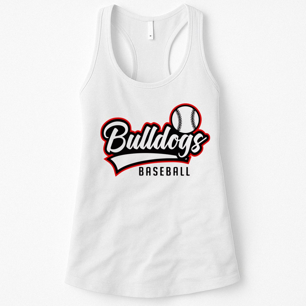 Baseball Sport Bulldog Baseball Womens Tank Top