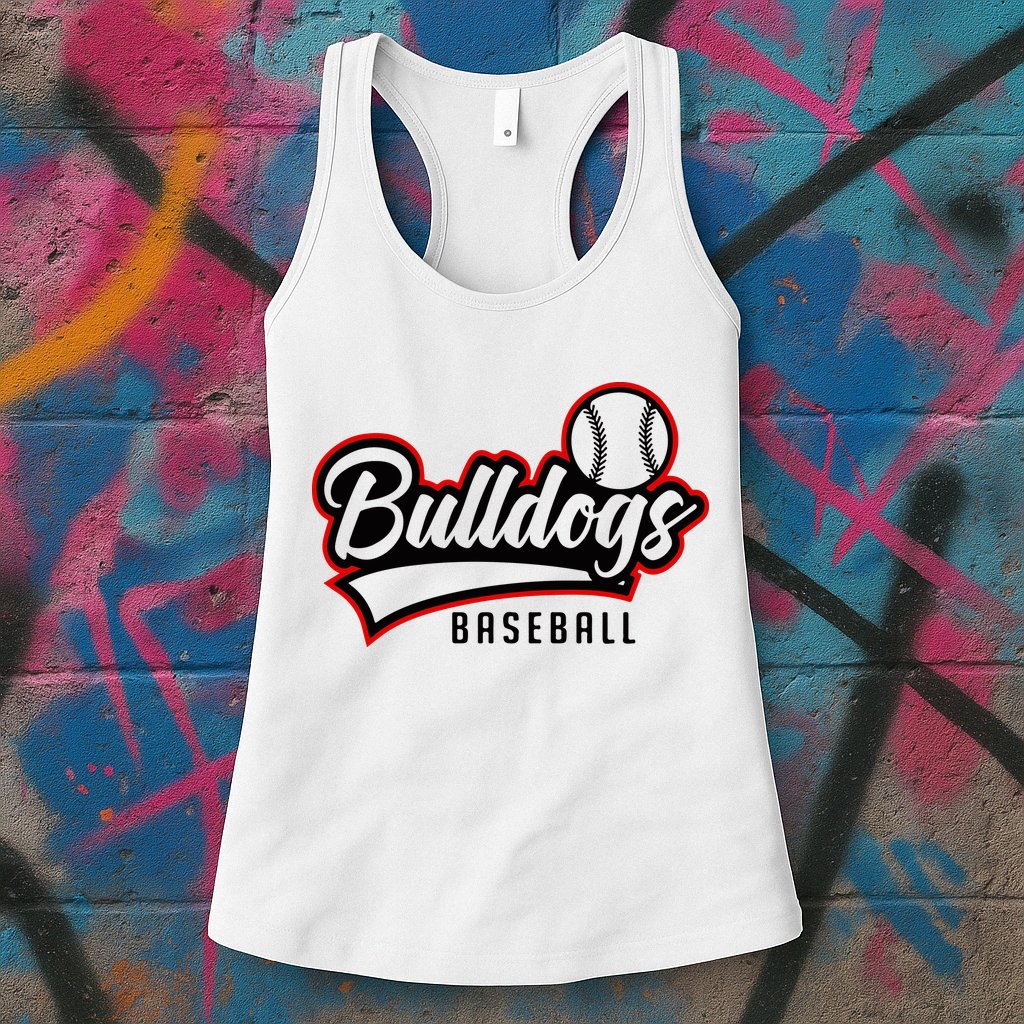 Baseball Sport Bulldog Baseball Womens Tank Top
