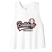 Baseball Sport Bulldog Baseball Women's Racerback Cropped Tank