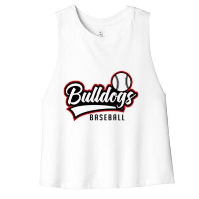 Baseball Sport Bulldog Baseball Women's Racerback Cropped Tank