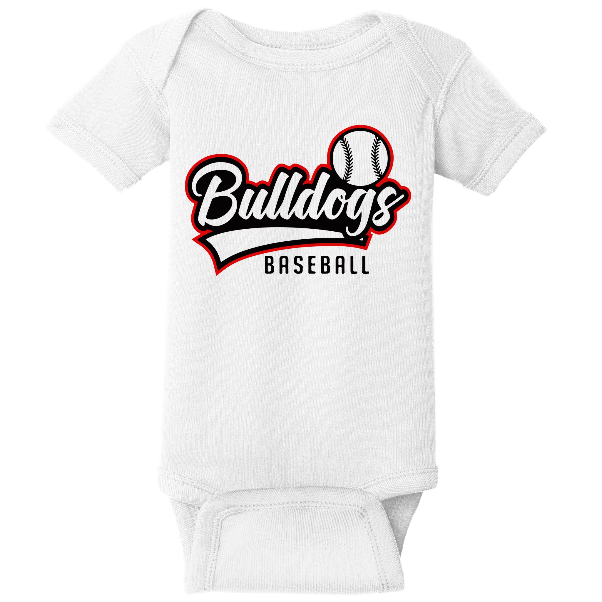 Baseball Sport Bulldog Baseball Baby Bodysuit