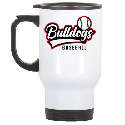 Baseball Sport Bulldog Baseball Stainless Steel Travel Mug