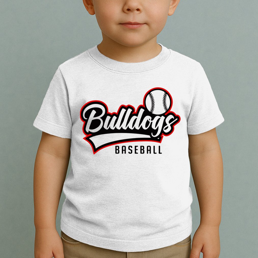 Baseball Sport Bulldog Baseball Toddler T-Shirt