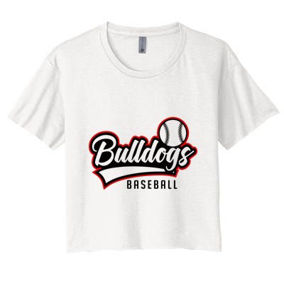 Baseball Sport Bulldog Baseball Women's Crop Top Tee