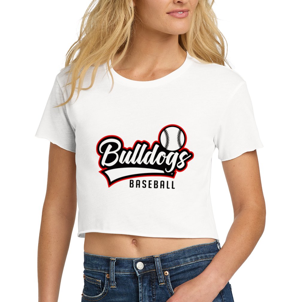 Baseball Sport Bulldog Baseball Women's Crop Top Tee