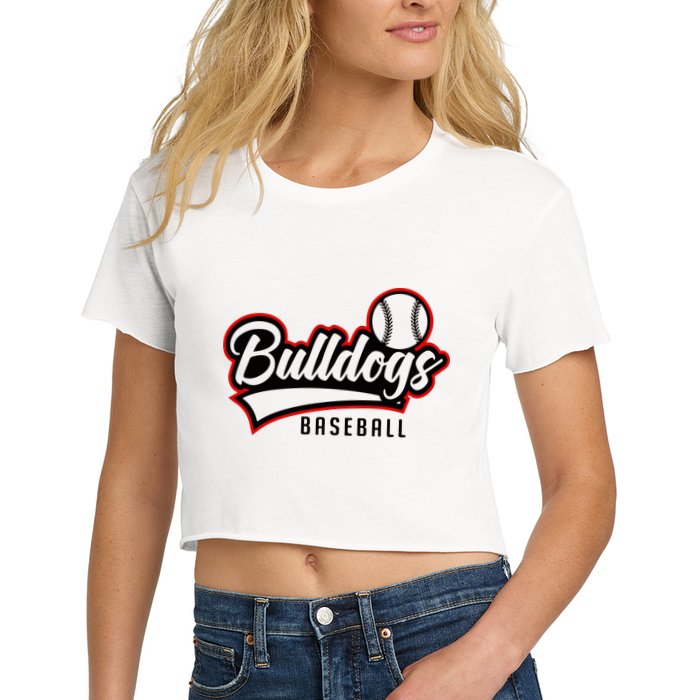 Baseball Sport Bulldog Baseball Women's Crop Top Tee