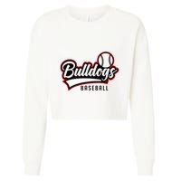 Baseball Sport Bulldog Baseball Cropped Pullover Crew