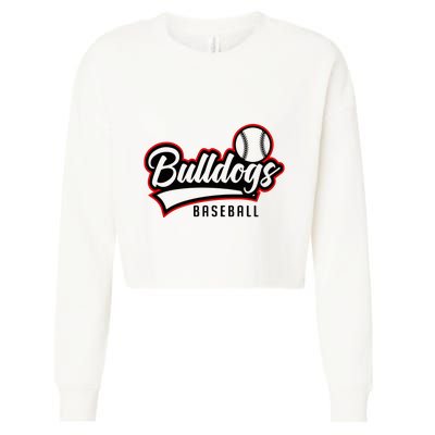 Baseball Sport Bulldog Baseball Cropped Pullover Crew