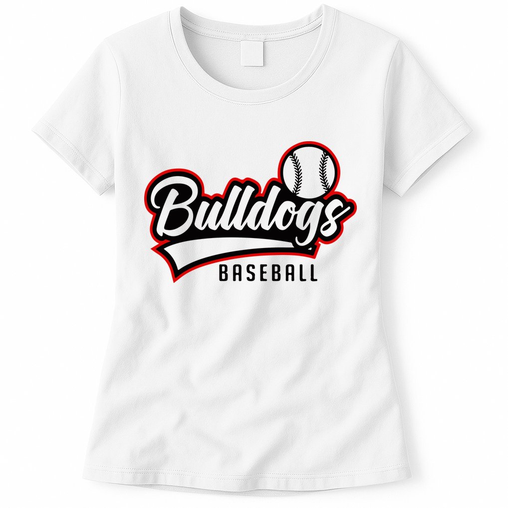 Baseball Sport Bulldog Baseball Womens T-Shirt