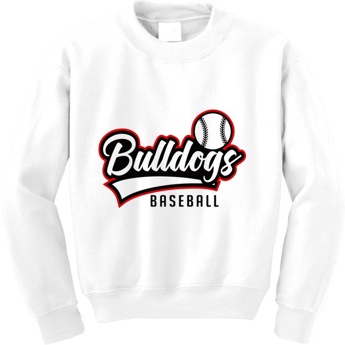 Baseball Sport Bulldog Baseball Kids Sweatshirt