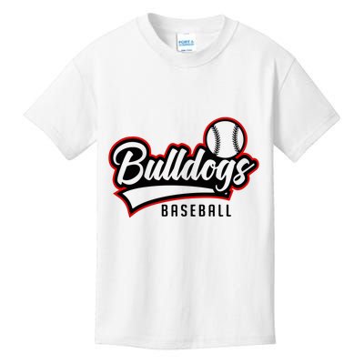 Baseball Sport Bulldog Baseball Kids T-Shirt