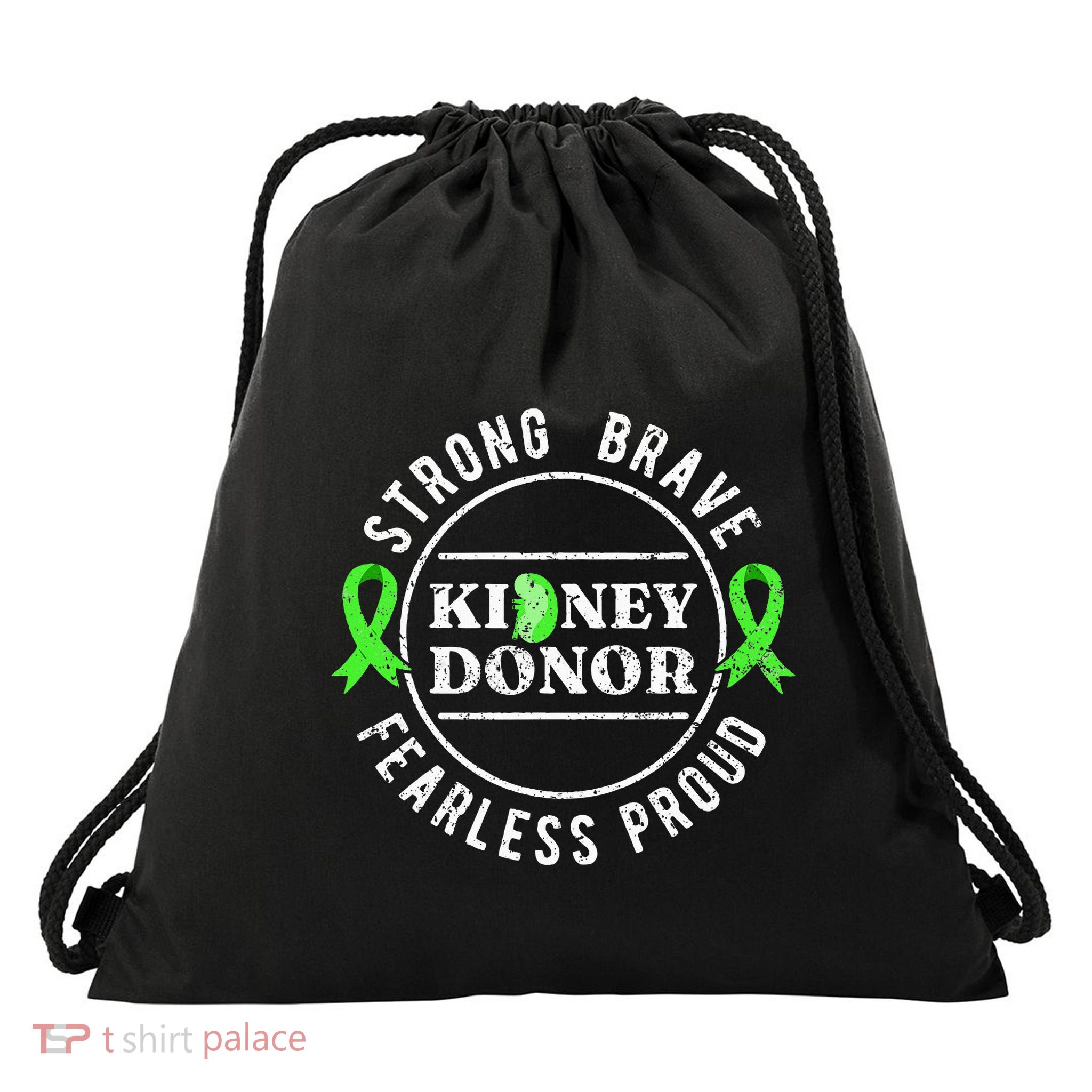 Be Strong Brave Fearless Bible Verse Drawstring Bag