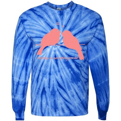 Birds Singing Tie-Dye Long Sleeve Shirt