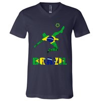 Brazil Soccer Brazilian Football Player Brasileiro Player V-Neck T-Shirt