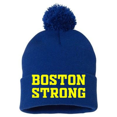 BOSTON STRONG Pom Pom 12in Knit Beanie