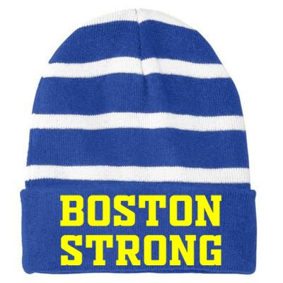 BOSTON STRONG Striped Beanie with Solid Band