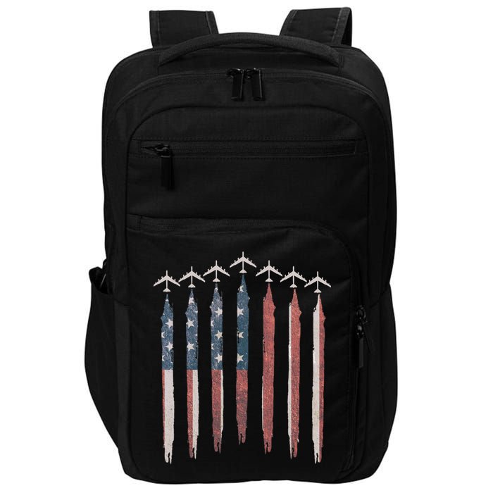 B-52 Stratofortress Bomber Airplane USA Patriotic Flag Impact Tech Backpack
