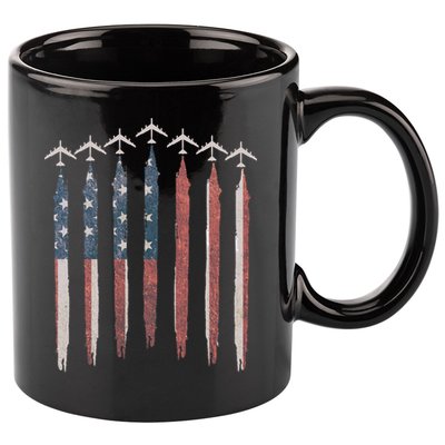 B-52 Stratofortress Bomber Airplane USA Patriotic Flag 11oz C Handle Ceramic Mug