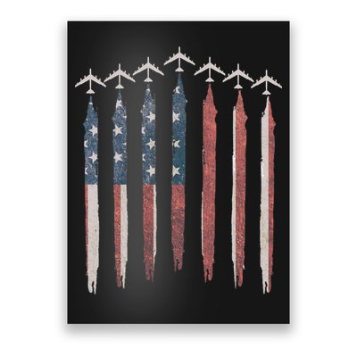 B-52 Stratofortress Bomber Airplane USA Patriotic Flag Poster