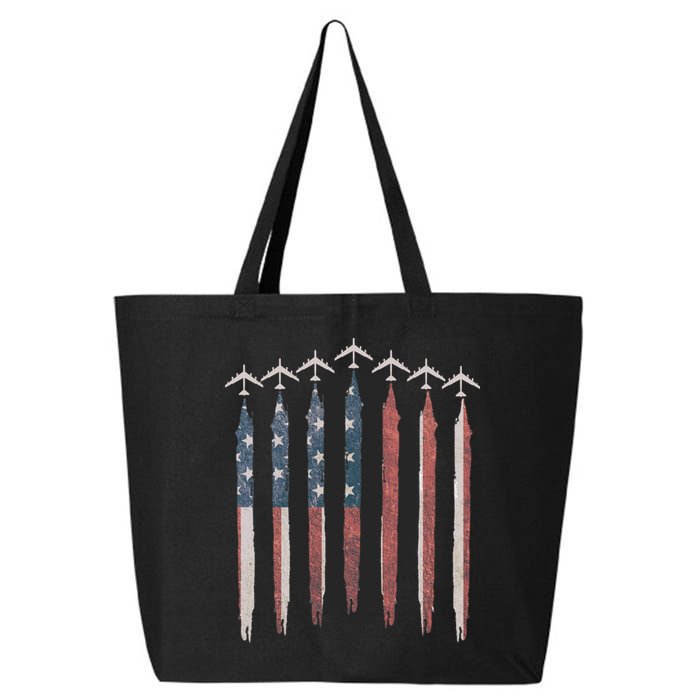 B-52 Stratofortress Bomber Airplane USA Patriotic Flag 25L Jumbo Tote