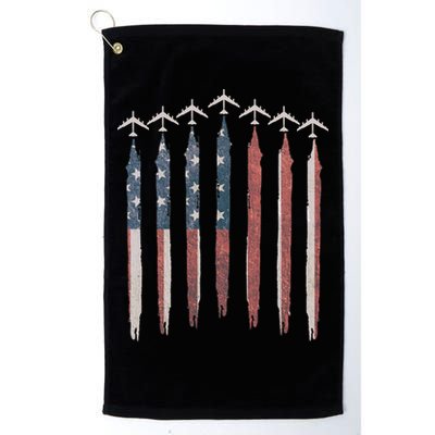 B-52 Stratofortress Bomber Airplane USA Patriotic Flag Golf Towel