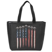 B-52 Stratofortress Bomber Airplane USA Patriotic Flag Zip Tote Bag