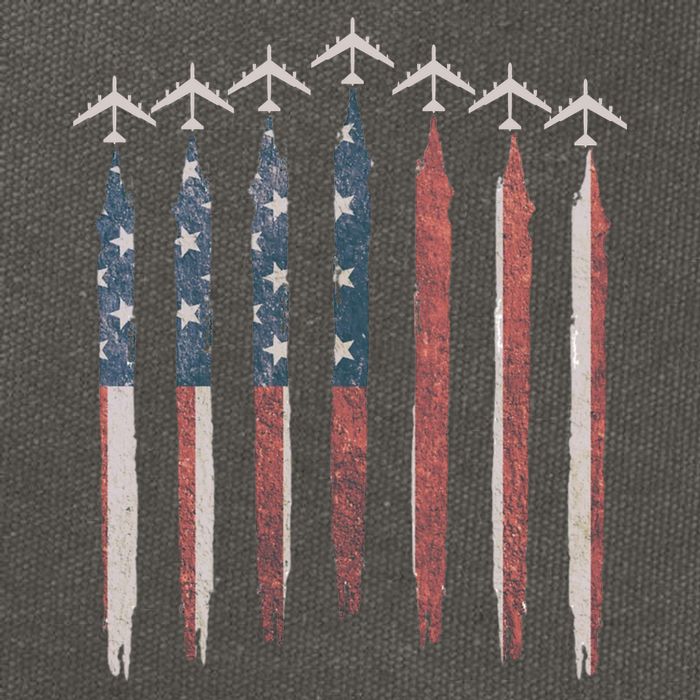 B-52 Stratofortress Bomber Airplane USA Patriotic Flag Cotton Canvas Backpack
