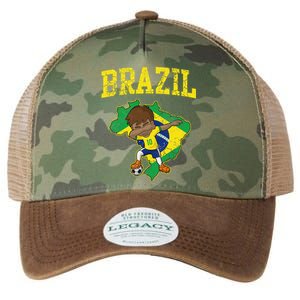 Brazil Soccer Boy Brazilian Football Dabbing Legacy Tie Dye Trucker Hat