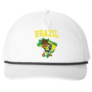 Brazil Soccer Boy Brazilian Football Dabbing Snapback Five-Panel Rope Hat