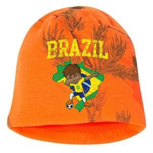 Brazil Soccer Boy Brazilian Football Dabbing Kati - Camo Knit Beanie