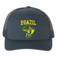 Brazil Soccer Boy Brazilian Football Dabbing Yupoong Adult 5-Panel Trucker Hat