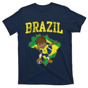 Brazil Soccer Boy Brazilian Football Dabbing T-Shirt