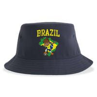 Brazil Soccer Boy Brazilian Football Dabbing Sustainable Bucket Hat