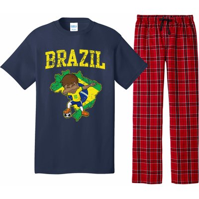 Brazil Soccer Boy Brazilian Football Dabbing Pajama Set