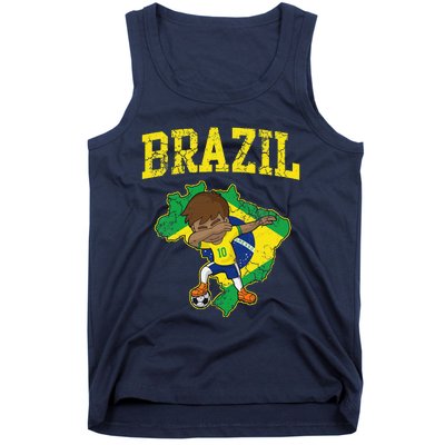 Brazil Soccer Boy Brazilian Football Dabbing Tank Top