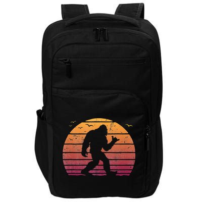 Bigfoot Surfing Beach Vacation Retro Surfboard Surf Shaka Impact Tech Backpack