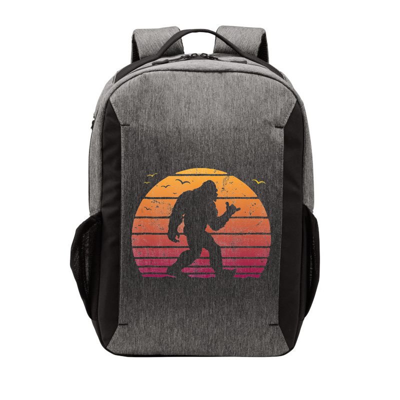 Bigfoot Surfing Beach Vacation Retro Surfboard Surf Shaka Vector Backpack